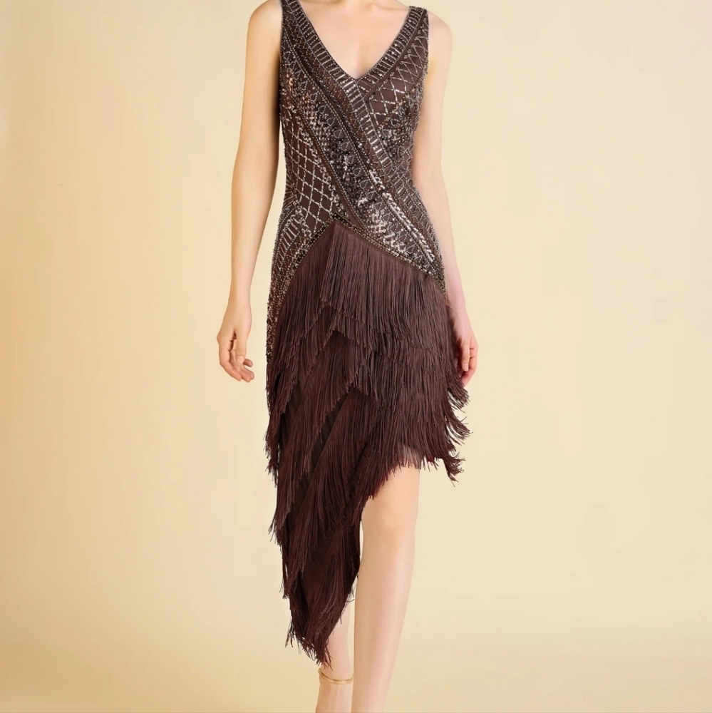 Babeyond Mohagany Flapper Dress BNWT 10/12